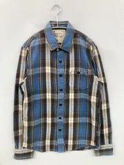 American Eagle Outfitters アメリカンイーグルアウトフィッターズ シャツ/ブラウス S/P ブルー コットン チェック柄 ミドル丈 長袖 レギュラーカラー