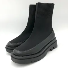 美品 ルタロン Le Talon ソックスブーツ ニットブーツ 24cm 38 黒 厚底のサムネイル