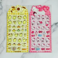 新品　2枚セット ハローキティ ポムポムプリン　ぷっくり　ウォーターインぷっくりシール