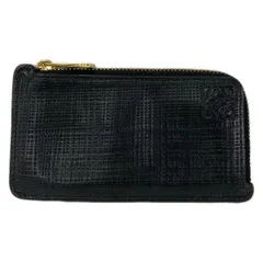 LOEWE(ロエベ) コインケース アナグラム 黒 L字ファスナー/フラグメントケース/カードケース付き レザー