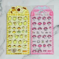 新品　2枚セット マイメロディ ポムポムプリン　ぷっくり　ウォーターインぷっくりシール