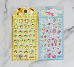 新品　2枚セット シナモンロール ポムポムプリン　ぷっくり　ウォーターインぷっくりシール