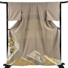 色留袖 身丈161cm 裄丈62.5cm S 袷 落款 万寿菊 松 金銀彩 薄小豆 正絹 優品 三つ紋 【中古】のサムネイル