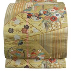 V3279 ○高級 正絹 唐織 六通 袋帯 華文 花文 蝶々 - メルカリ