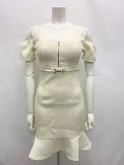 1439 DAZZY デイジー キャバクラ ドレス ミニ オフショル マーメイド タイト ゴールドジップ キャバドレス S