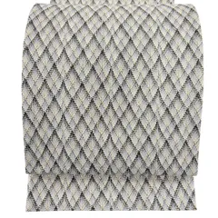 袋帯 秀品 斜め格子 金糸 灰色 全通 正絹 【中古】