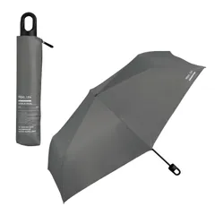【カラビナ一体型ハンドル・大きめサイズ】男の晴雨兼用傘 Wpc. IZA(イーザ) LARGE & HOOK グレー ≪遮熱/遮光率100%/UVカット率100%/UPF50＋/晴雨兼用≫ 折りたたみ傘 親骨60cm 大きい 日傘 ZA022 ac94dd8f