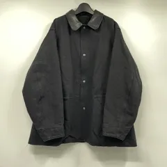 【中古】COMOLI 25AWデニムレザーワークジャケット サイズ3 C03-01015 ブラック コモリ[17]