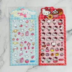 新品　2枚セット ハローキティ　シナモンロール ウォーターインぷっくりシール