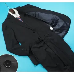 新品17.6万円 オンワード樫山×伊勢丹メンズ 日本製 秋冬 ソリッド無地 スリーピース スーツ D6/50(YA7程度相当)濃紺 627058