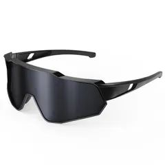[Ewrdoliy] 偏光サングラス スポーツサングラス サイクリング 超軽量 UV400 メガネ 度付き偏光レンズ ユニセックス 釣り/野球/ランニング/ゴルフ (ブラック/ブラック)のサムネイル