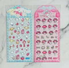 新品　2枚セット マイメロディ　シナモンロール ウォーターインぷっくりシール