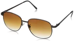 (ファッショングラス)FASION GLASSES(ファッショングラス) Metal Senior Mens 7696 02 ブラウンハーフ（フレームブラウン） freeのサムネイル