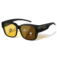 [Cyxus] オーバーサングラス 夜間運転用 昼夜兼用 調光レンズ 偏光機能 UVカット 超軽量 TR90素材 釣り/運転/登山/スポーツ用 男女兼用 おしゃれ 1821