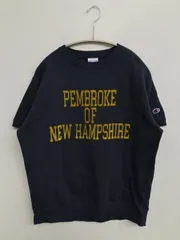 Champion チャンピオン Tシャツ/カットソー S ブラック 前面プリント ミドル丈 半袖 クルーネック(丸首)