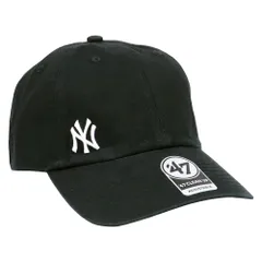 47 フォーティーセブン クリーンナップ ローキャップ メンズ レディース ユニセックス ミニロゴ CLEAN UP MLB チビロゴ 帽子 キャップ ヤンキース ブラック