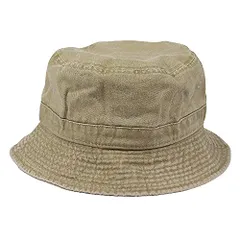 [ニューハッタン] バケットハット メンズ レディース 帽子 100% cotton pigment dyed bucket hat Men's Ladies 人気 ブランド 後染め S/M カーキ [並行輸入品]