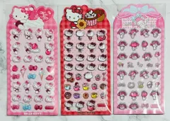新品　3枚セット ハローキティ　マイメロディ ウォーターインぷっくりシール