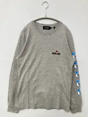 XLARGE エクストララージ Tシャツ/カットソー S グレー 前面プリント ワンポイント ミドル丈 長袖 クルーネック(丸首)