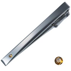 ネクタイピン タイピン タイタック K18 18金 シトリン トパーズ - メルカリ