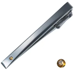 日本製 誕生石 タイピン メンズ (誕生石クリスタル) ネクタイピン (11月 トパーズ)