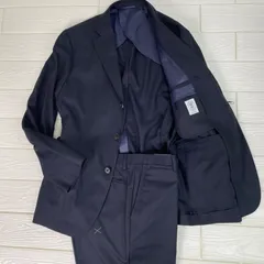 THE SUIT COMPANY　ザ スーツカンパニー ×  super120's生地　メンズ　スーツ　セットアップ　ネイビー　シャドーストライプ