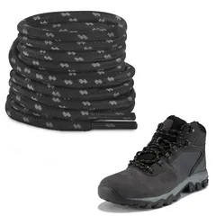 [NDTEZUGT] 4.5mm 登山靴 作業靴用 靴紐 for Columbia 用のコロンビア 丸紐 防寒靴 ハイキング シューレース 交換用 (ブラック,160cm)