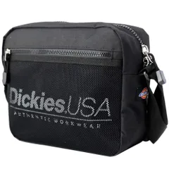[Dickies] ディッキーズ SPLOGO USA ショルダーバッグ dwearsステッカー入り サコッシュ メッセンジャーバッグ 旅行 バッグ ミニ ショルダー (フリーサイズ, ブラック)
