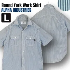 ラウンドヨーク/1940年代型ワークシャツ★アルファインダストリーズ★オックスフォードストライプ★ALPHA INDUSTRIES★メンズL   #2604A091のサムネイル