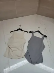 新品 Zara ザラ スリーブレス コットンTシャツ ノースリーブTシャツ ウォッシュ加工 グレー ダークグレー