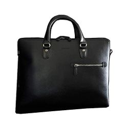 美品】フジタカ 2way ビジネスバッグ レザー A4可 ブラック 自立