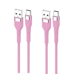 USB Type C ケーブル 1.2m 2本セット SLEIJAOOE 絡まないケーブル シリコン素材採用 66W 急速充電 USB-A to USB-C 高耐久 断線防止 USB2.0 データ転送 スマホ/タブレット/ゲーム機 等Type-C機器対応 (ピ