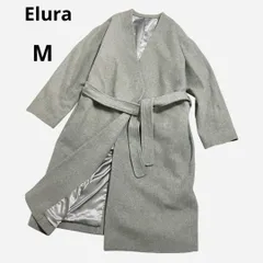 Elura エルーラ　ノーカラーコート　ライトグレー　レディース M ベルト付き
