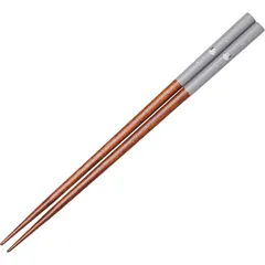 サンライフ 箸 食洗機対応 大人 長い 可愛い 22.5cm シマエナガ 天然木 グレー 日本製 H-06757のサムネイル