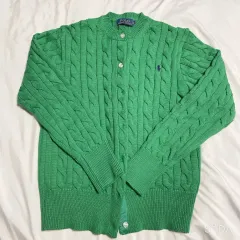 ポロラルフローレン ケーブルニット カーディガン グリーン 180/100A