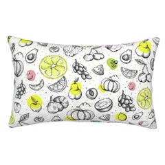 YUMEBLTD 枕カバー おしゃれ 綿混 洗える 防ダニ 吸湿 抗菌 究極の肌触り 防臭 やわらか 敏感肌 四季兼用（一個） (フルーツ 果物, 43x63cm)