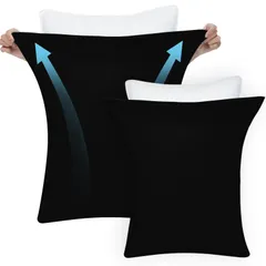 【3D伸びる・Tシャツ肌触り】枕カバー のびのび 枕カバー 2枚セット まくらカバー オールシーズン Tシャツ素材 封筒式 ピローケース 柔らかい ピローカバー さらさら肌触り 枕かバー 吸汗速乾 抗菌防臭 (43 63 CM ブラック)