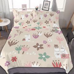 ムーミン ベッドルーム ベッドカバーセット 120x160cm 3点まとめて