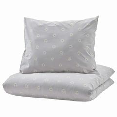 IKEA 2個セット 掛け布団カバー＆枕カバー 白 ホワイト ナットヤ