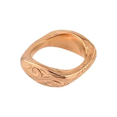 ハワイアンジュエリー リング 指輪 アクセサリー ジュエリー スクエア 四角 ローズゴールド イエローゴールド シルバー henoheno【ローズゴールド17号】