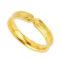 ハワイアンジュエリー リング 指輪 ステンレス スクロール センタークロス イエローゴールド メンズ レディース アクセサリー ギフト プレゼント 誕生日 記念日【日本サイズ9号】