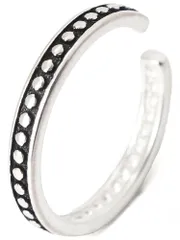 シルバー シルバー925 本物 ドットライン アンティーク調 オープンタイプ いぶし仕上げ ミル打ち風デザイン ピンキーリング 指輪 メンズ レディース シンプル 太め 巾着付き カジュアル おしゃれ 可愛い かっこいい 人気 ブランド ジュエリー アクセサリ