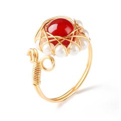 蓮と氷鉱物レジンの魔法の実 和風ピアス イヤリング ハンドメイド 