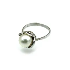 アコヤ真珠 指輪 8.1ミリ玉 (のし等ギフト対応無料) シルバー金具 9号 リング