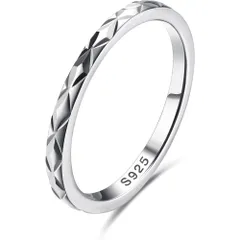 [LOYALLOOK] シルバー 925 リング 指輪 レディース メンズ 人気 リング プラチナ 金属アレルギー対応 おしゃれ 女性 男性 シンプル アクセサリー ジュエリー 誕生日 プレゼント クリスマス 結婚式 記念日 指輪 ケース付き (7,テクスチャ