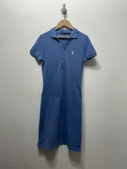 ポロ ラルフローレン ブルー 半袖 カラ ONE PIECE XS