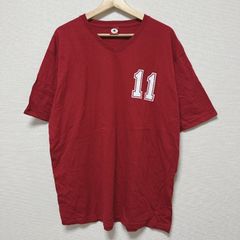 Big size! 3L size (^w^)b Converse T-shirt, oversized, casual, street style, V-neck, relaxed fit, numbered, sports, leisure, red, men's OM11950HG