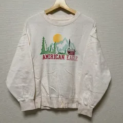 (^w^)b American Eagle アメリカンイーグル トレーナー スウェット コットン ポリエステル オフホワイト クリーム メンズ サイズ S OM11991HGのサムネイル