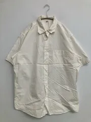 UNIQLO ユニクロ シャツ/ブラウス XL ホワイト コットン 無地 ミドル丈 半袖 レギュラーカラー