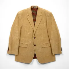 LAUREN RALPH LAUREN コーデュロイ 2B テーラードジャケット ブレザー L ベージュ くるみボタン 裏地ペイズリー柄